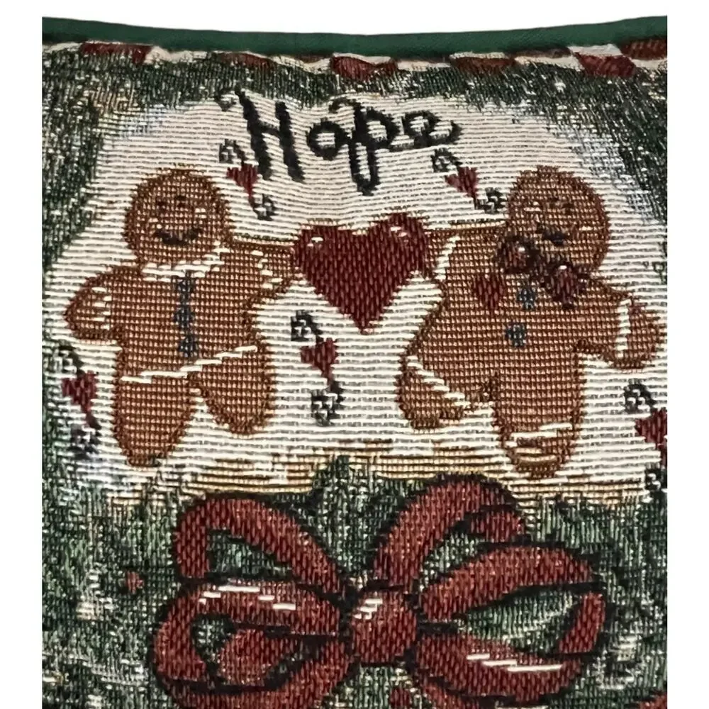 2 Christmas Pillows Riverdale Tapestry Square Throw Pillow Joyful Blessing Tree